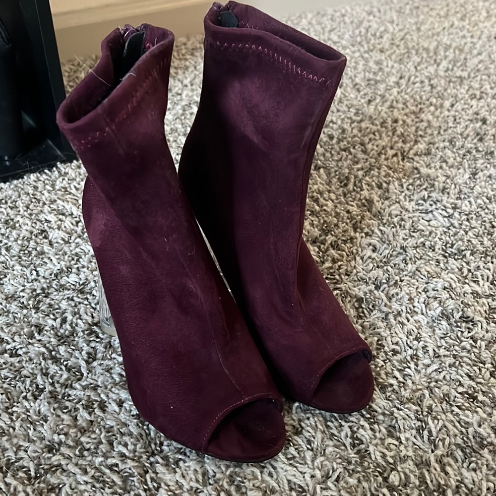 Charlotte russe maroon clear heel shoes